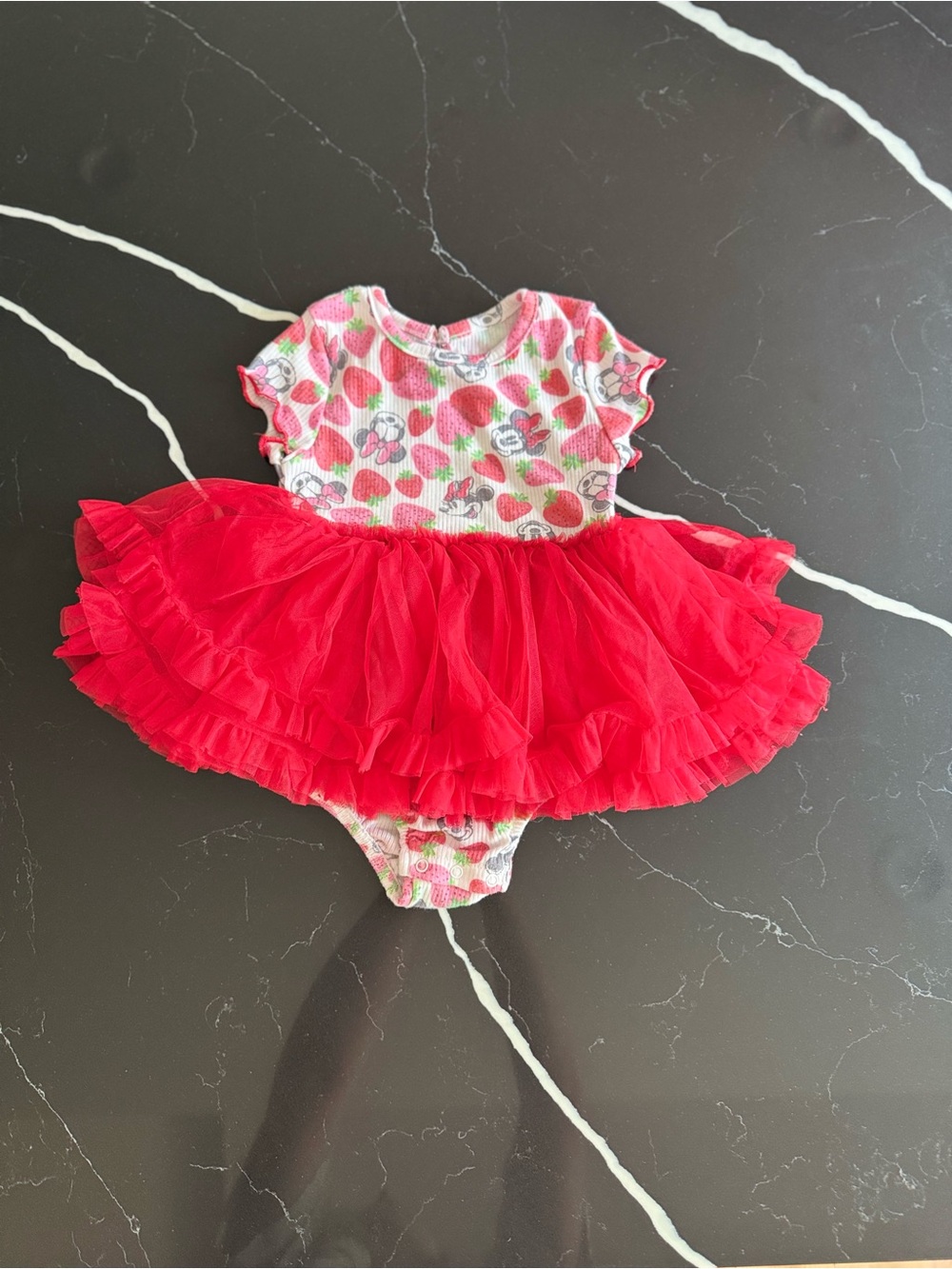 Disney Baby Pink Strawberry Print Romper
